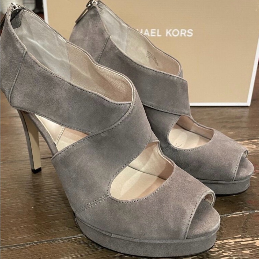 Michael Kors Gray Peep Toe Heels